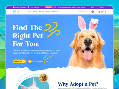 Pet Adoption Landing Page animal cats figma landing pet product design ui web website