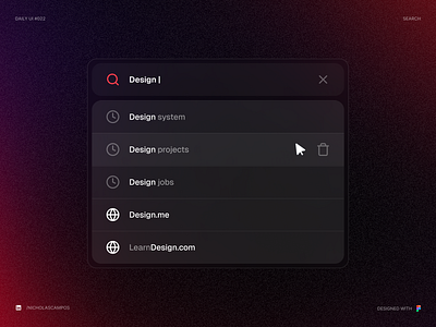 Daily UI #022 - Search 022 challenge clean clean ui concept daily daily 022 daily ui daily ui challenge dark ui design minimal minimalism search search bar search interaction search page search result ui ui design