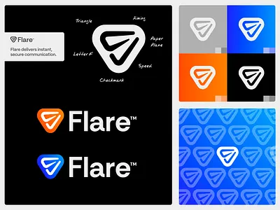 Flare - Logo Design 🚀 app branding creative logo edutorial flare freelance logo design gradient branding gradient logo illustration jeroen van eerden logo logo and identity design logo concept messaging modern logo monogram paper plane send visual identity design