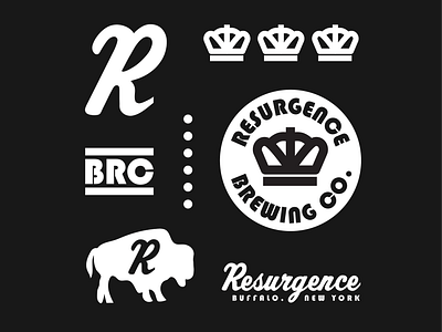 Buffalo Breweries Resurgence Brewing Company beer brewery brewery merch logo merch retro thick lines