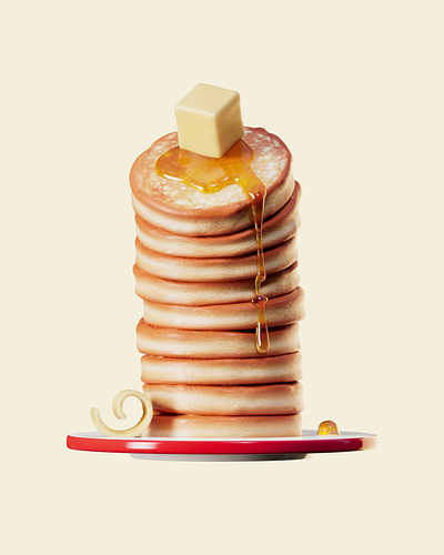 Pancake Stack 3d animation branding cgi design food foreal illustration