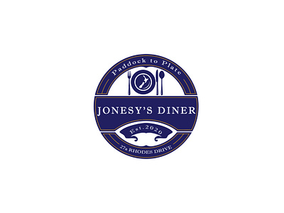 JONESY DINER Resturent minimalistic logo design project sleek logo