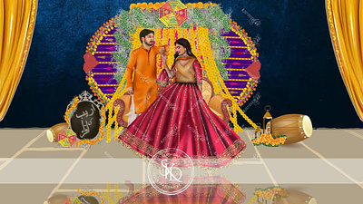 Custom dholki Illustration design for Iqra and Areeb art and design custom designs custom illustration designs graphic design illustration ui wedding illustration