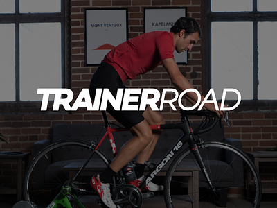 TrainerRoad app bike brand strategy branding cycling indoor kit logo logomark photo trainer training wordmark workout