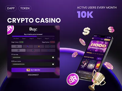 Crypto Casino casino crypto crypto casino design digisol gambling ui ux web3 design website design