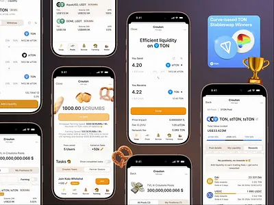 🥖 Crouton Finance – DEX in Telegram blockchain crypto curve defi dex figma mini app swap telegram ton ux web3