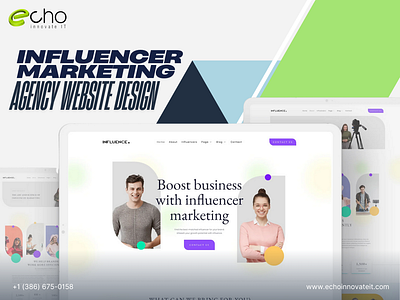 Influencer Marketing Agency Website Design animation branding graphic design ui