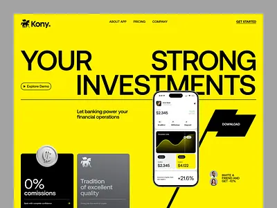 Website for a Fintech Company ✦ Kony design interface product service startup ui ux web website