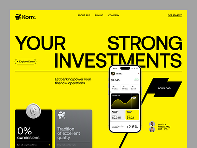 Website for a Fintech Company ✦ Kony design interface product service startup ui ux web website