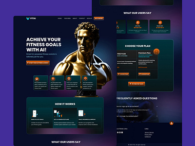 AI Fitness Landing Page | Personalized Workout & Diet Plan ai aiux business creative design dribbbleshots figmadesign fitnessapp landingpage mobileappdesign personalizedfitness productdesign responsivedesign uidesign uiuxinspiration uxcasestudy uxdesign webdesign