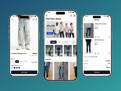 Jeans Store mobile application fashion jeans store mobile application mobile ui product designer responsive desig ui ui ux ux web design