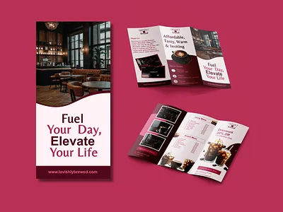 Brochure Design | Lavishly Brewed brochure design coffee branding coffee brochure design coffee business coffee shop business designer ashley scott florida designer marketing material small business marketing start a business