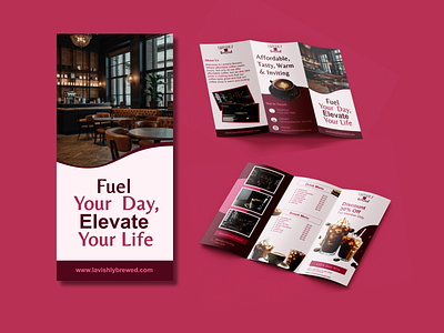 Brochure Design | Lavishly Brewed brochure design coffee branding coffee brochure design coffee business coffee shop business designer ashley scott florida designer marketing material small business marketing start a business