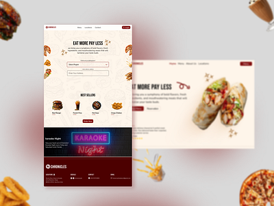 Chornicles: Restaurant Website Exploration 🍕🥤 design graphic design illustration restaurant ui website