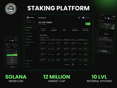 Staking Platform blockchain crypto staking staking dashboard staking platform ui ux