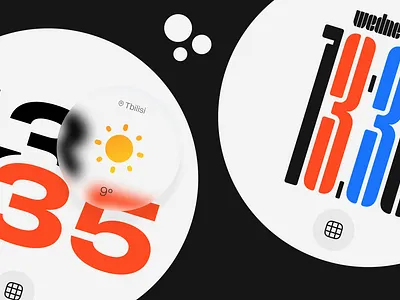 Simply Playful: Minimalistic Watch Typefaces ✨ glassmorphism junior minimal minimalism smartwatch time typeface ui uiux ux vibrant watch