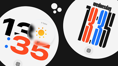 Simply Playful: Minimalistic Watch Typefaces ✨ glassmorphism junior minimal minimalism smartwatch time typeface ui uiux ux vibrant watch