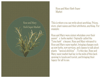 Rose and Mary Herb's supermarket branding design graphic design green herb illustration logo plants