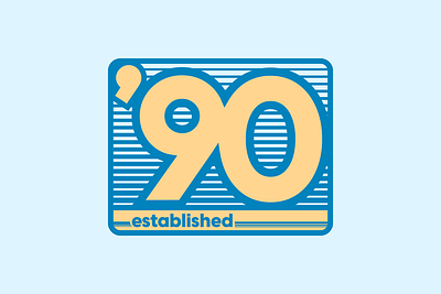 Est. '90 // Badge Design 90s blue brand brand design branding design graphic design illustration logo logo design retro throwback vibrant yellow