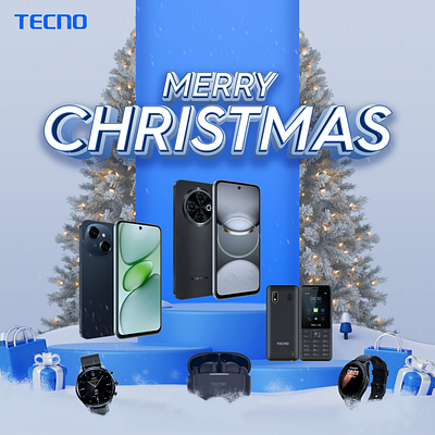 Wishing you a TECNO Christmas branding christmas graphic design