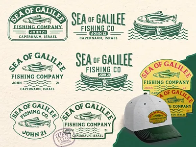 SEA OF GALILEE - BADGE DESIGN FOR KINGDOM COLLECTION apparel design badge badge design branding branding design handdrawn illustration vintage design vintage logo