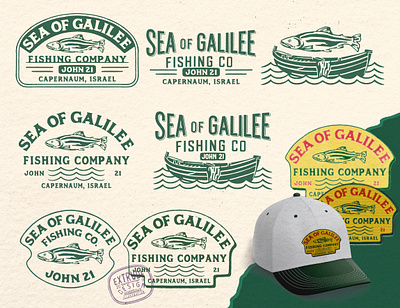 SEA OF GALILEE - BADGE DESIGN FOR KINGDOM COLLECTION apparel design badge badge design branding branding design handdrawn illustration vintage design vintage logo
