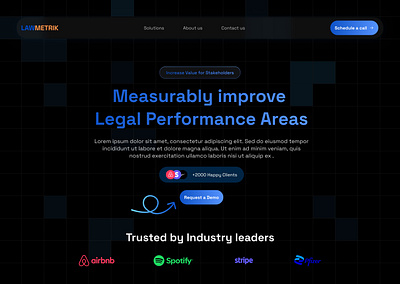 Lawmetrik Website Landing page 3d animation branding graphic design logo motion graphics ui ux