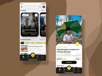 Daily UI Challenge 032 - Crowdfunding app app design daily ui challenge dailyui design figma illustration mobile app mobile ui ui uiux