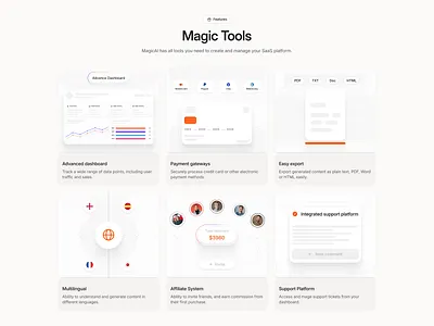 Features Section app bento bento grid branding design ui ux web design website