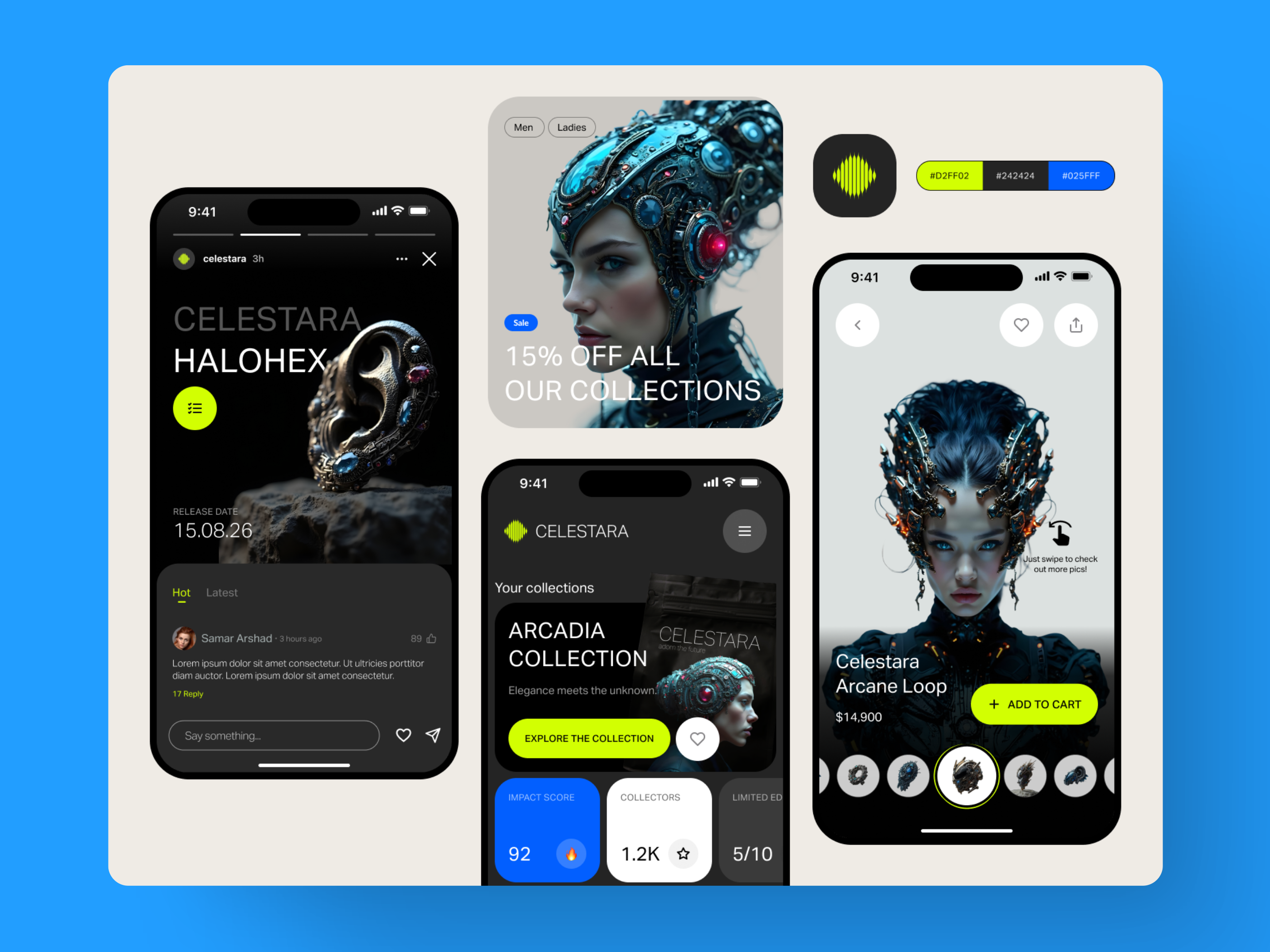 Celestara Commerce – A sleek and modern e-commerce ecosystem. ai cart ecommerce figma products shop ui ux
