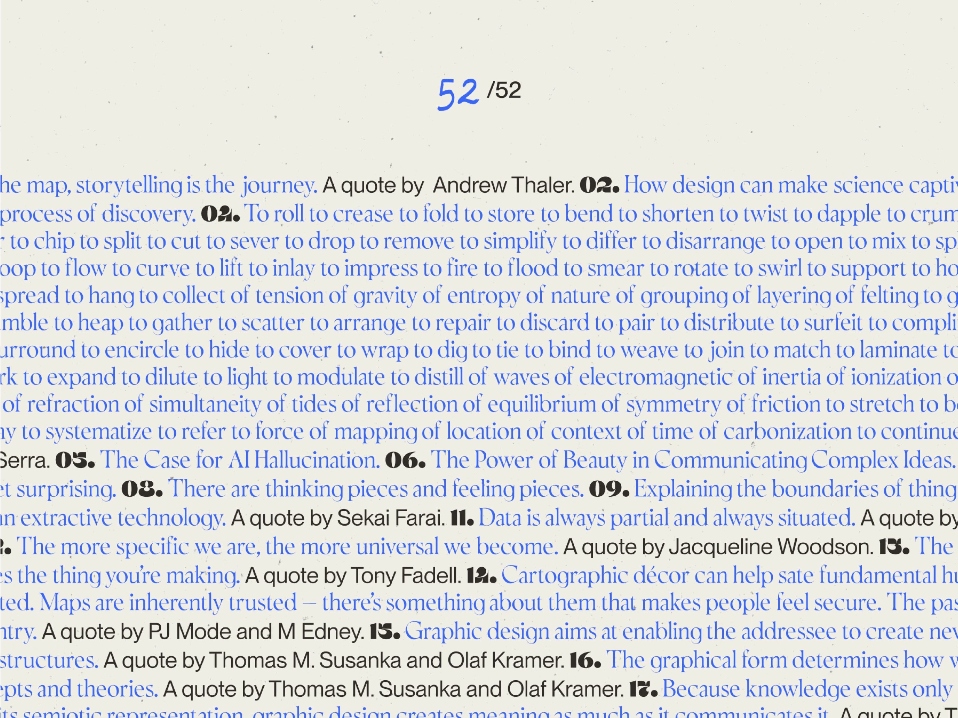 Fifty Two Weeks graphic design poster quote texture typography weekly design