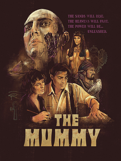 The Mummy Movie Poster design illustration movie poster poster typography vintage illustration