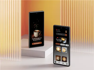 COFFEE APP LAYOUT branding design illustrations layout ui uiux