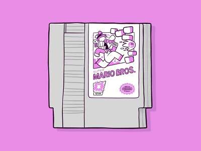 NES Cartridge Series - Mario Bros. blake stevenson branding cartoon character design cute design illustration jetpacks and rollerskates mario nes nintendo retro ui video games