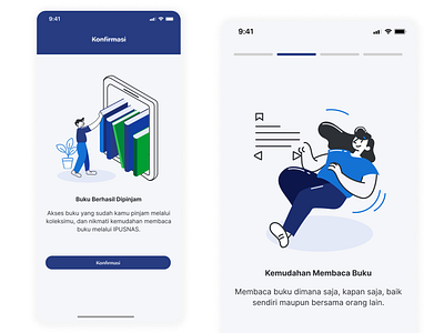 Ipusnas Mobile App Illustration illustration ui ux