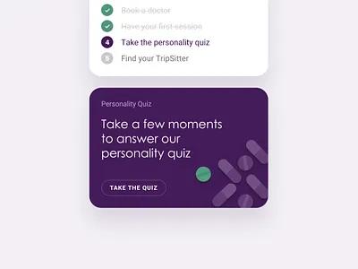 TripSitter — Onboarding Cards app clean mental health mindfullness mobile app purple