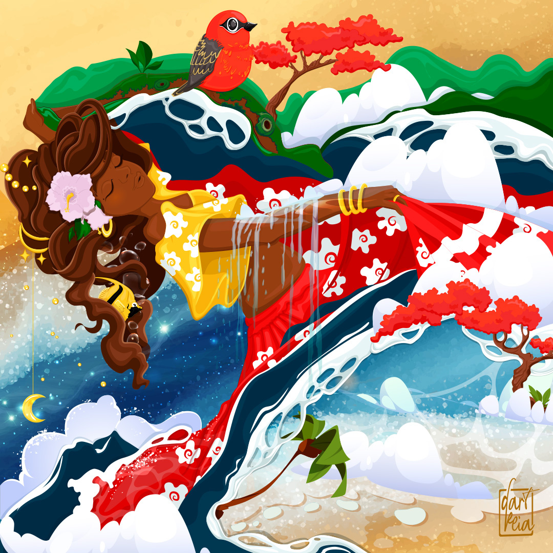 A place called "HOME" bird characterdesign dancer dayandnight digitalart digitalillustration girl graphicdesign graphicillustration ilustration indipendenceday mauritius nationalday sea seaside vectorartwork vectorillustration vectortart