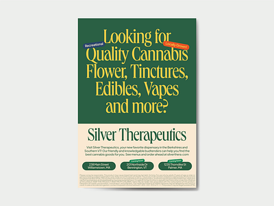 Print Advertisement Design, Silver Therapeutics ad advertisement advertising brand identity branding cannabis design graphic design logo print ad typography
