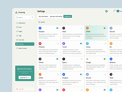 SAAS- Integration app cansaas clean dashboard design education saas illustration minimal saas saas design saas interface typography ui ux