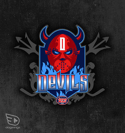 Devils Hockey chipdavid devil dogwings drawing hockey logo sports graphic vector