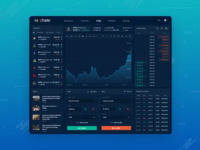 uTrader - Stock Trading App design finance fintech investing investment stock trading stocks trading trading app ui ui design usability ux design uxui web app