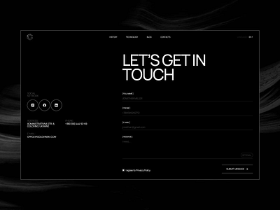 Contact Page [Golovinsky] 3d animation art direction branding company design figma landing page minimal motion graphics ui ui design user experience user interface ux ux design uxui web design website wordpress