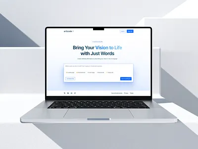 AI-Powered Website Creation – Minimalist Landing Page aiwebsitebuilder cleanui creativetech digitalproduct interactiondesign landingpage minimalistdesign modernlayout nocode productdesign startup uidesign uxdesign webdesign websitecreation