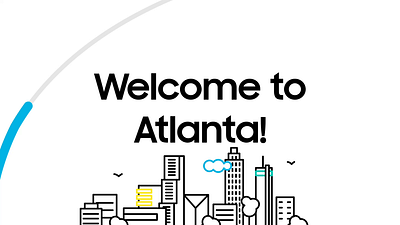 Samsung Ads Atlanta 2d animation atlanta branding city cloud company party corporate event illustration motion graphics new office samsung seagulls skyline skyscraper