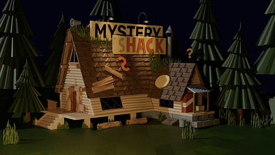 Mystery Shack 🏡 3d animation blender design graphic design gravityfalls house motion graphics mysteryshack