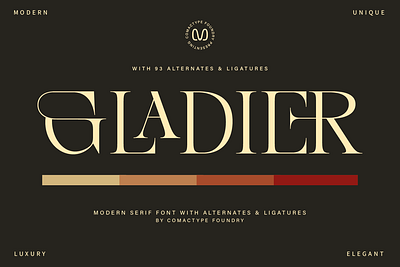 GLADIER - Modern Serif Font branding design display elegant font fontdesign fonts graphic design luxury modern modernserif serif typeface typography