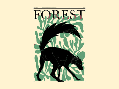 Forest abstract animal animal illustration branding composition cut out design editorial editorial illustration forest forest illustration illustration laconic lines minimal poster print wolf wolf illustration