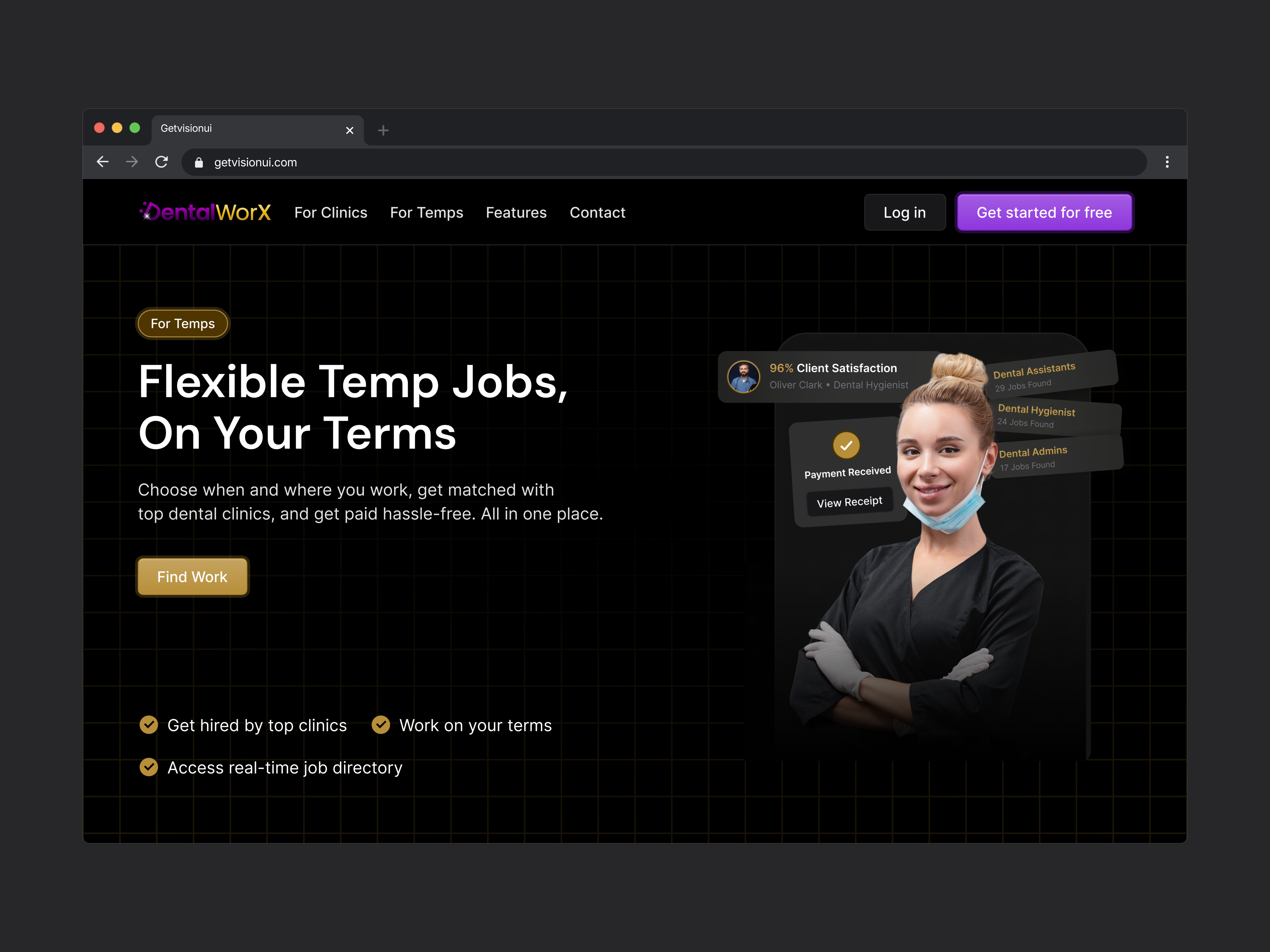 Example of Website Landing Page