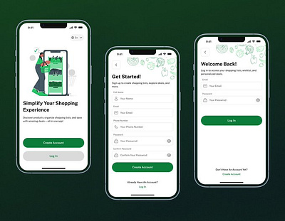 Welcome Page | Grocery Mobile App app branding design graphic design illustration logo typography ui ux vector