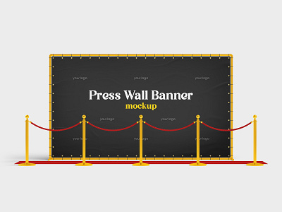 Press Wall Banner advertising banner billboard business carpet commercial communication display event frame logo marketing mockup mockups press promotion stand wall